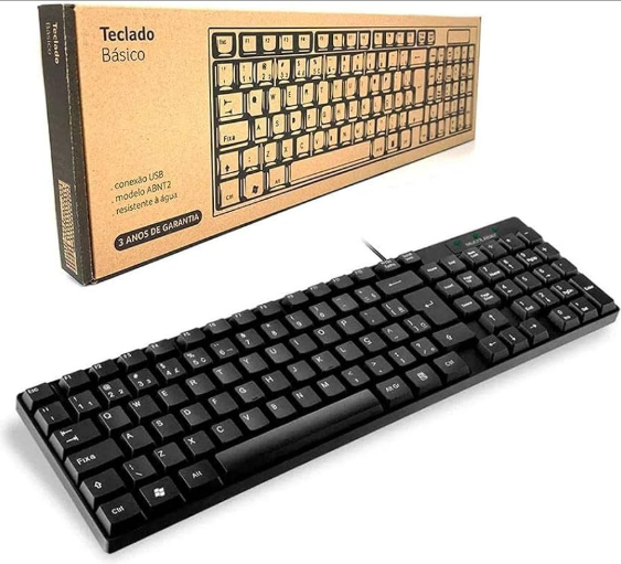 TECLADO MULTI BASICO COMPACTO COM FIO SLIM