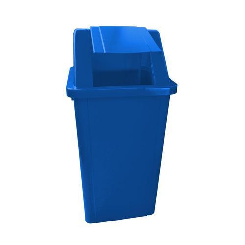 CESTO QUADRADO BRALIMPIA 100L COM TAMPA AZUL