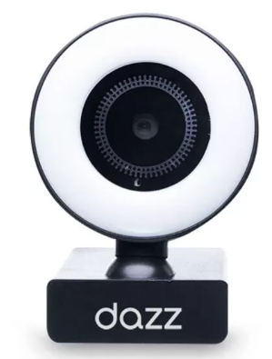WEBCAM LUX 1080P MICROFONE USB COM RING LIGHT PRETA