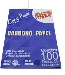 PAPEL CARBONO PRETO E AZUL CX C/ 100 FOLHAS