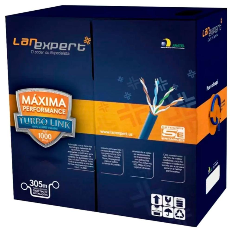 CABO DE REDE  TURBO LINK UTP AZUL 4 PARES LAN EXPERT CU CAIXA C/ 305M