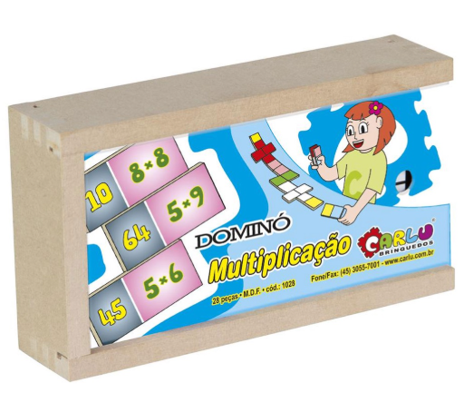 DOMINO MULTIPLICACAO - MDF - 28 PC - CX. MAD.
