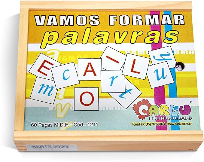 ALFABETO VAMOS FORMAR PALAVRAS - MDF - 60 PECAS