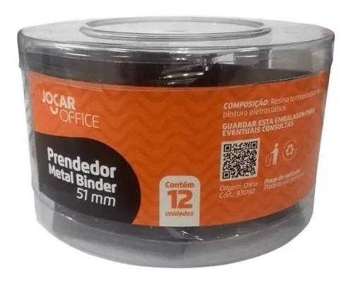PRENDEDOR METAL BINDER PRETO 51MM JOCAR OFFICE