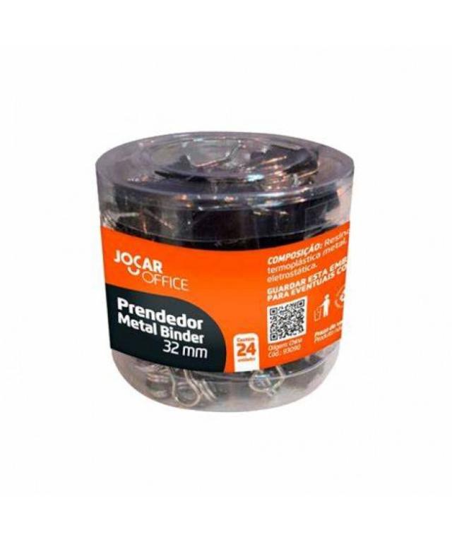 PRENDEDOR METAL BINDER PRETO 32MM JOCAR OFFICE