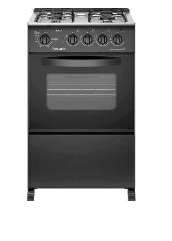 FOGAO ESMALTEC BALI 4 BOCAS ACENDIMENTO MANUAL PRETO