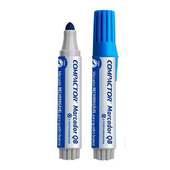 PINCEL MARCADOR QUADRO BRANCO RECARREGAVEL AZUL - COMPACTOR
