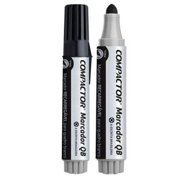 PINCEL MARCADOR QUADRO BRANCO RECARREGAVEL PRETO - COMPACTOR