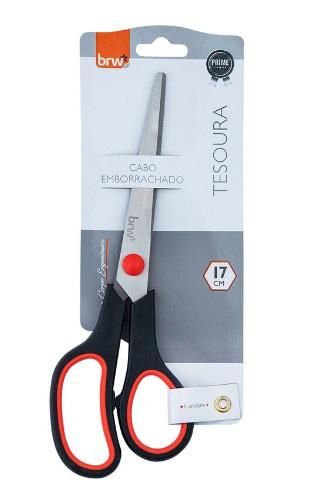 TESOURA DE ACO INOX 17 CM CABO EMBORRACHADO