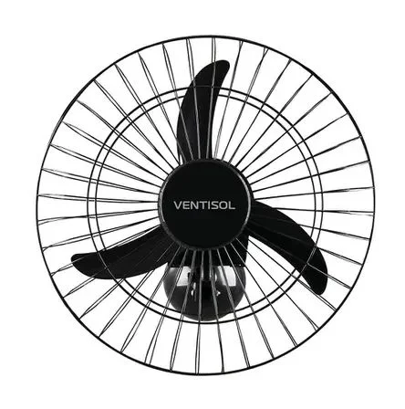 VENTILADOR DE PAREDE VENTISOL OSCILANTE 3 PAS PREMIUM PRETO 50CM BIVOLT