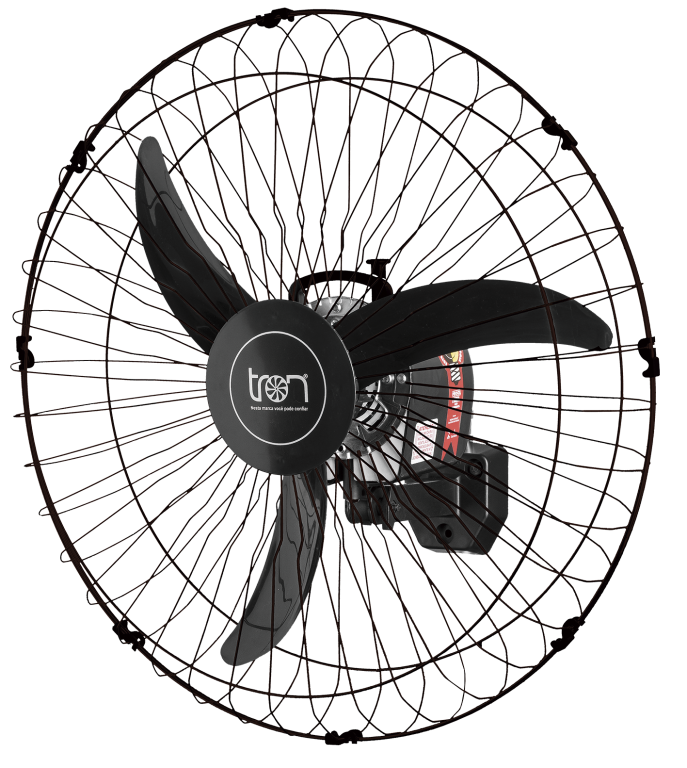 VENTILADOR TRON OSCILANTE PAREDE BIVOLT 60CM 3 PAS PRETO 140W