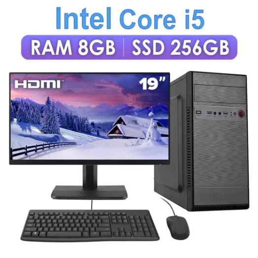 COMPUTADOR COMPLETO - CORE I5, 256/8GB - TECLADO/MOUSE/MONITOR