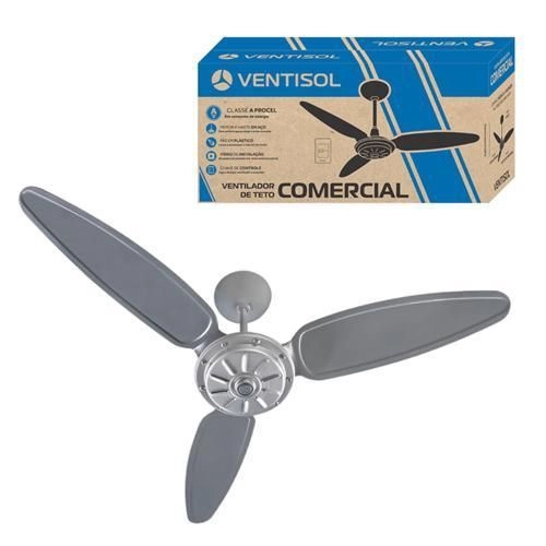 VENTILADOR TETO VENTISOL COMERCIAL CINZA 3 PAS 127V