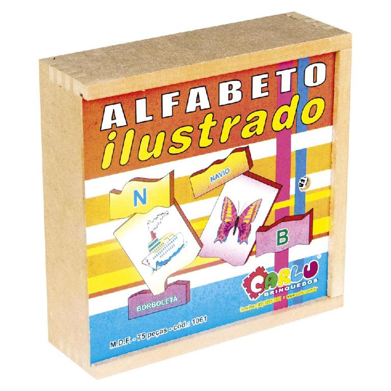 ALFABETO ILUSTRADO - MDF - 75 PECAS