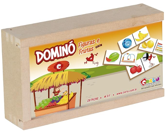DOMINO FIGURAS E FRUTAS - MDF 38 PECAS