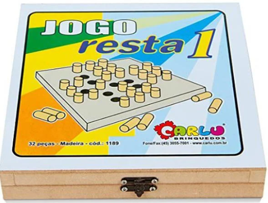 JOGO RESTA UM - MDF - 32 PECAS