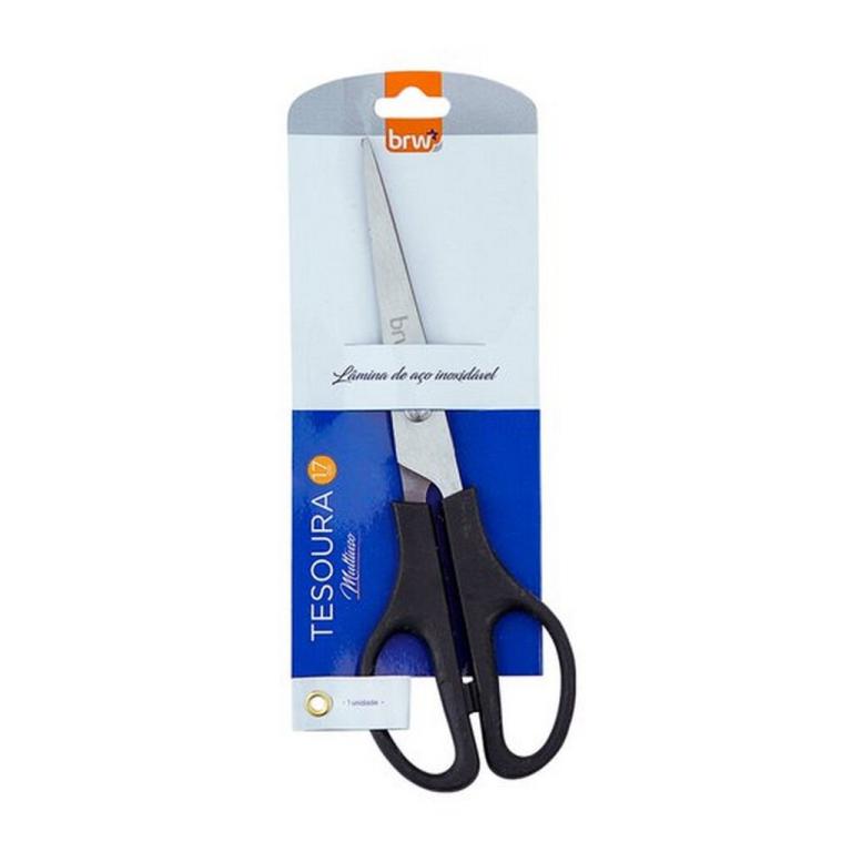 TESOURA DE AÇO INOX 17CM BLISTER COM 1 UND