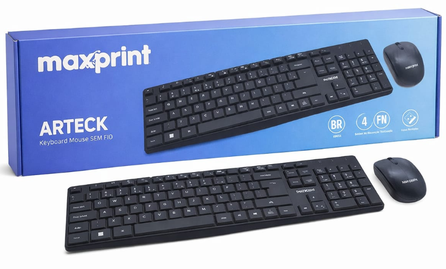 KIT ARTECK  2 EM 1  RF2.4G TECLADO E MOUSE 1600DPI PRETO