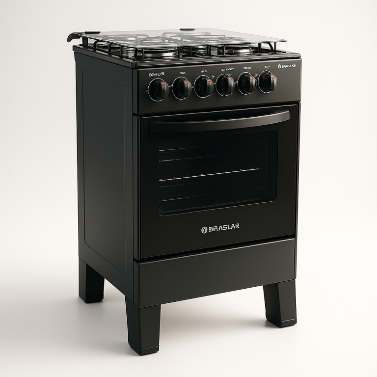 FOGAO 4B BRASLAR NEW SIRIUS PLUS COM ACENDEDOR 10010106 PRETO BIVOLT