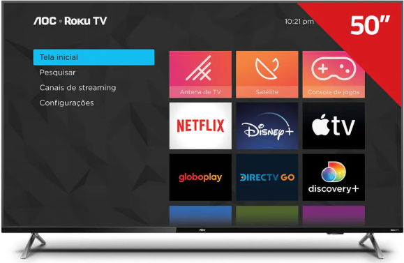 TV AOC 50P SMART ROKU 4K WIFI 50U6125