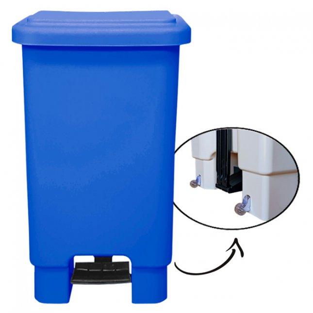 LIXEIRA PLASTICA QUADRADA COM PEDAL E RODAS 100L