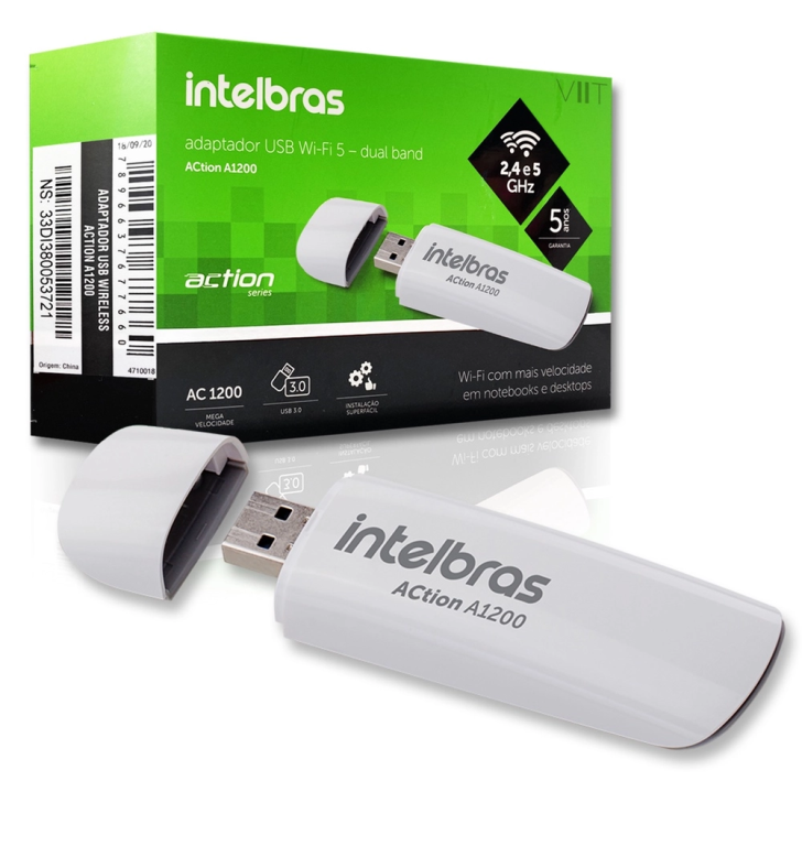 ADAPTADOR USB WIRELESS INTELBRAS DUALBAND 1200MBPS