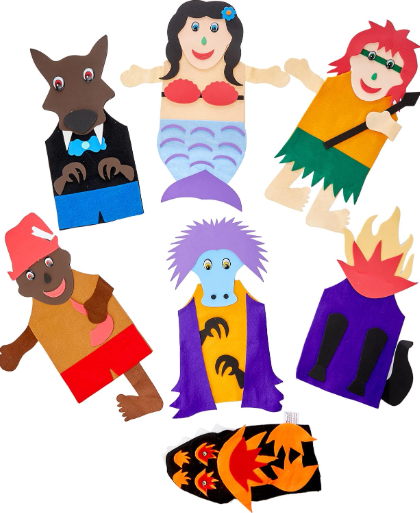 FANTOCHES FOLCLORE BRASILEIRO 7 PERSONAGENS EMBALAGENS PLASTICA