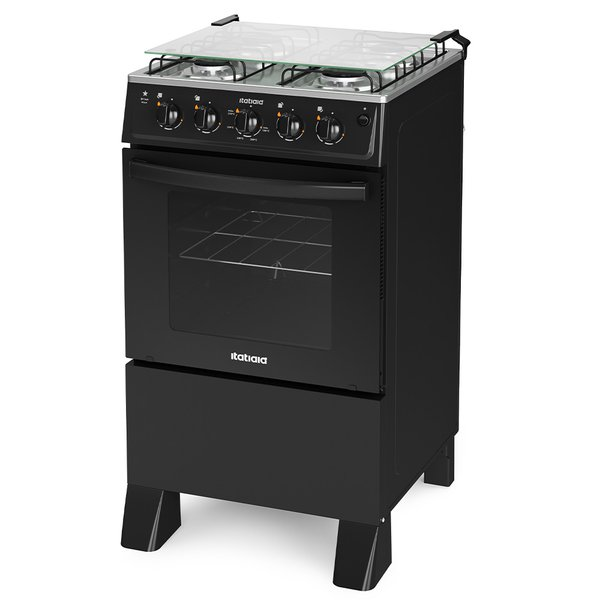 FOGAO ITATIAIA STAR NEW 4 BOCAS COM ACENDIMENTO AUTOMÁTICO PRETO