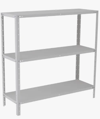ESTANTE DE ACO - 03 PRATELEIRAS - A 980 L 930 P 300 (MM) - #20/26 - C/ REFORCO - CINZA