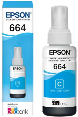 REFIL TINTA EPSON T664 - CIANO - ORIGINAL