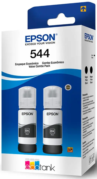 REFIL TINTA EPSON T544 2X1 65ML - PRETO - ORIGINAL