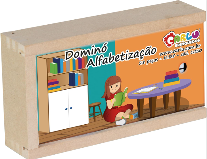 DOMINO ALFABETIZACAO - MDF - 28 PECAS