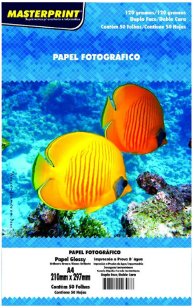 PAPEL FOTOGRAFICO GLOSSY DUPLA FACE 120G/M² A4 - 50F