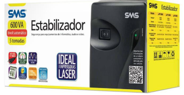 ESTABILIZADOR SMS PROGRESSIVE III 5 TOMADAS 1000VA BIVOLT