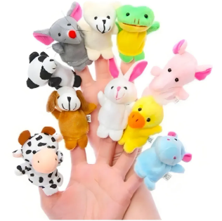 FANTOCHE DE DEDOS DEDOCHES ANIMAIS DE PELUCIA - 10 UNIDADES