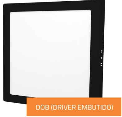 PAINEL SOBREPOR MAK LED QUADRADO PRETO DOB 24W IP44 6500K