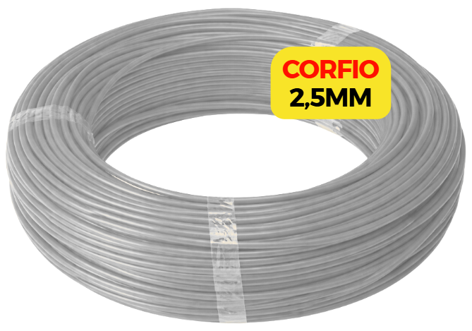CABO FLEXIVEL 2,5MM CINZA CORFIO 100M