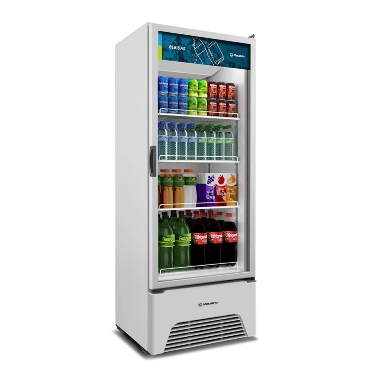 EXPOSITOR VITRINE METALFRIO 577 LITROS VB52AH - OPTIMA FROST FREE, PORTA DE VIDRO, BRANCO, 220V