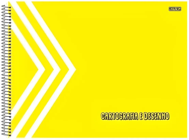 CADERNO DESENHO UNIVERSITARIO CAPA DURA AMARELO 60F