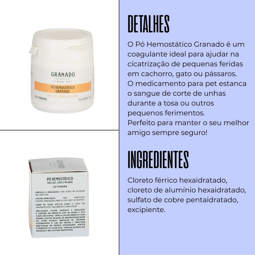 Kit Pó Hemostático 25g + Pó Otológico 100g Granado