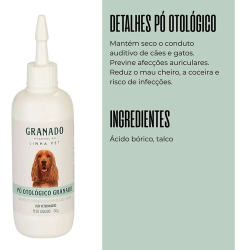 Kit Pó Hemostático 25g + Pó Otológico 100g Granado