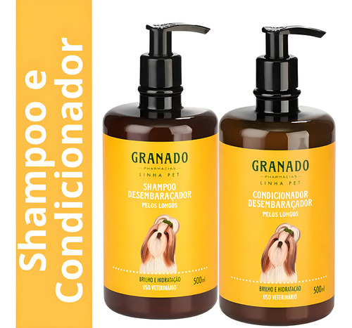 Shampoo E Condicionador Granado Desembaraçador Pelos Longos Pet 500ml