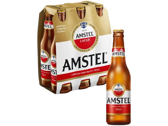 CERVEJA AMSTEL LAGER PURO MALTE 6X355ML LONG NECK