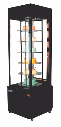 VITRINE REFRIGERADA GIRATÓRIA 6 NIVEIS VIDRO DUPLO RF-001-S
