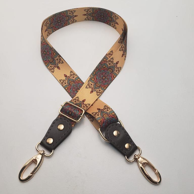 ALÇA TRANSVERSAL CETIM PONTEIRA COURO NIQUEL