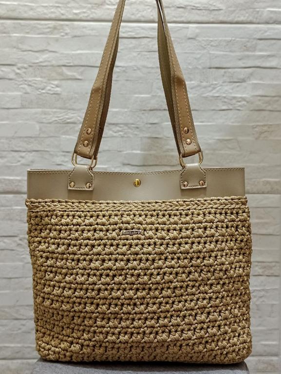 BASE SUPERIOR BOLSA CROCHE COM ALÇA OURO VELHO