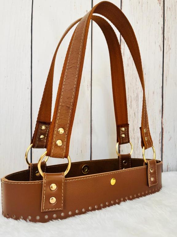BASE SUPERIOR BOLSA CROCHE COM ALÇA OURO VELHO
