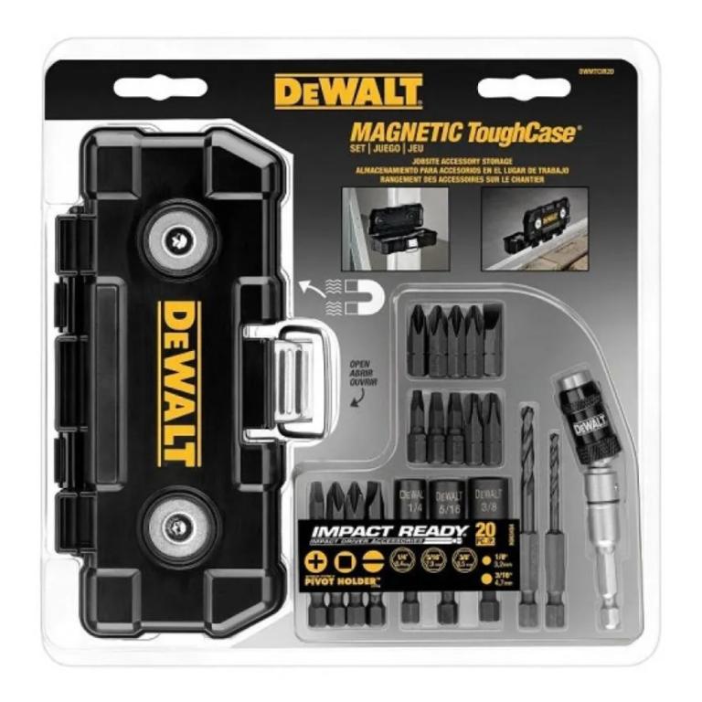 BITS 20 PONTAS C/ ESTOJO MAGNETICO PRETO DWMTCIR20 DEWALT