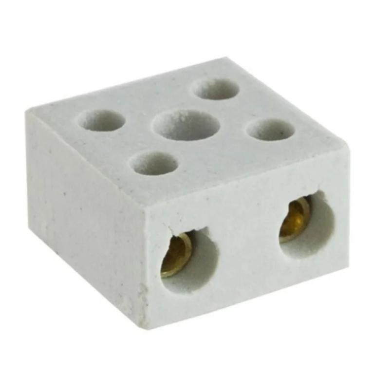 Conector Porcelana 2 Polos 10Mm 30Amp