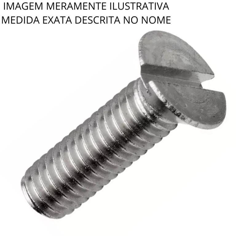 Parafuso Inox Rosca Maquina Cabeça Chata M4 X 40 Fenda
